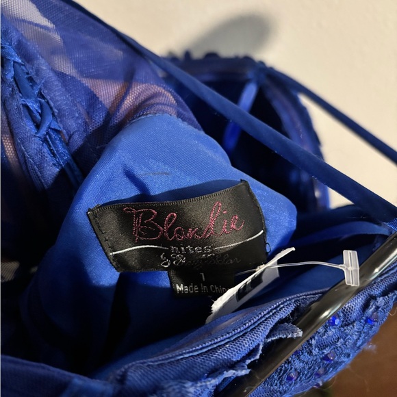 Blondie Nites Royal Blue Lace PROM Dress Size 1 - Picture 8 of 8